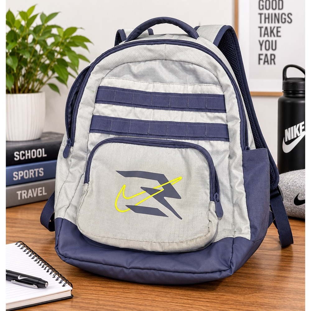 Nike Zion Williamson Backpack Grey Purple Ripstop School Sports Bag gym workout